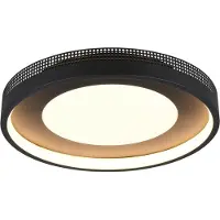 TRIO LED-taklampe Solea, matt svart, Ø 40 cm, plast