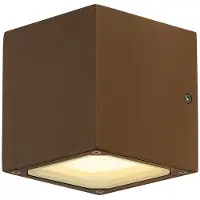 SLV Sitra Cube utendørs vegglampe, rustbrun