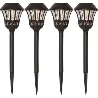 Star Trading Lace LED-lampe med jordspyd, svart, høyde 31 cm, sett med 4 stk