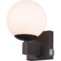 TRIO Vegglampe Kula til baderom glasskjerm IP44 svart