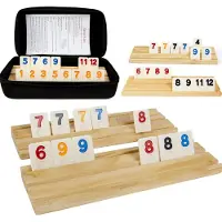 24.Se Rummikub salongspill for opptil 6 spillere - med trebrikker og oppbevaringspose