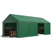 TOOLPORT 4x8 m lagertelt, PVC-presenning, mørkegrønn