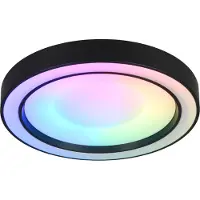 TRIO Taklampe sort inkl. dimbar RGBW LED med fjernkontroll - Arco