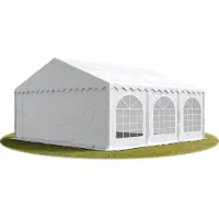 Sonstiges 6x6 m partytelt, PVC-presenning, hvit, med bunnramme