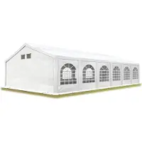 TOOLPORT 6x12 m partytelt, PE-presenning, hvit, med bunnramme