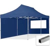TOOLPORT 3x6 m aluminium, pop up partytelt, 2 sidepaneler, mørkeblå