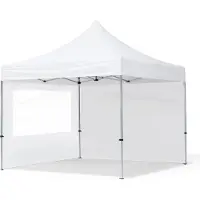 TOOLPORT 3x3 m aluminium, pop up partytelt, 2 sidepaneler, hvit