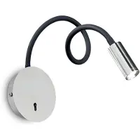 Ideal Lux LED-vegglampe Focus 2, kromfarget, 55 cm, fleksibel arm
