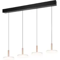 TRIO LED-hengelampe Celeste hvit/brun 115 cm 4 lyskilder i glass, dimbar