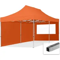 TOOLPORT 3x6 m aluminium, pop up partytelt, 2 sidepaneler, oransje