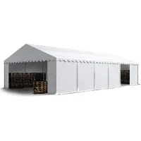TOOLPORT 6x12 m lagertelt, PVC-presenning, hvit