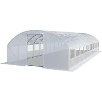 TOOLPORT 4 x 10 m drivhustunnel, PE-presenning, hvit