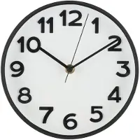 4Living Ora Veggklokke 20 cm – Klassisk Design, Svart Ramme, Hvit Urskive