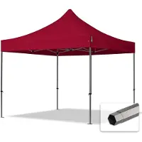 TOOLPORT 3x3 m stål, pop up partytelt, uden sidepaneler, rød