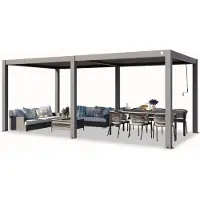 TOOLPORT 3x6 m pergola, lamelltak, eloksert