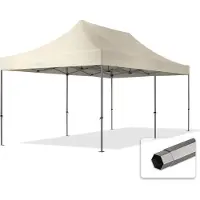 TOOLPORT 3x6 m stål, pop up partytelt, uden sidepaneler, creme