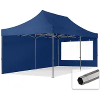 TOOLPORT 3x6 m stål, pop up partytelt, 2 sidepaneler, mørkeblå