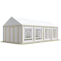TOOLPORT 4x8 m partytelt, PVC-presenning, beige-hvit