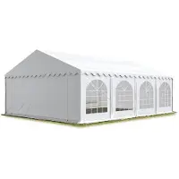 TOOLPORT 6x8 m partytelt, PVC-presenning, hvit, med bunnramme