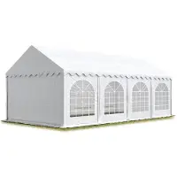 Sonstiges 4x8 m partytelt, PVC-presenning, hvit, med bunnramme