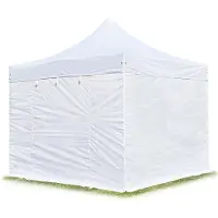 TOOLPORT 3x3 m stål, pop up partytelt, 4 sidepaneler, hvit