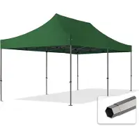 TOOLPORT 3x6 m stål, pop up partytelt, uden sidepaneler, mørkegrønn