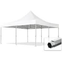 TOOLPORT 5x5 m aluminium, pop up partytelt, uten sidepaneler, hvit