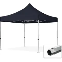 TOOLPORT 3x3 m aluminium, pop up partytelt, uten sidepaneler, svart