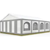 TOOLPORT 5x8 m partytelt, PE-presenning, grå-hvit