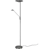TRIO LED-gulvlampe Brantford, leselampe i matt nikkel