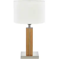 HerzBlut Dana bordlampe med fot i eik
