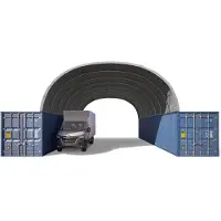 TOOLPORT 8x12 m containertelt, PRIMEtex-PVC-presenning, grå, med statikk
