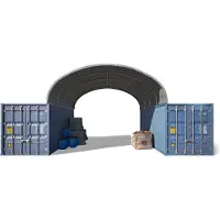 TOOLPORT 6x6 m containertelt, PRIMEtex-PVC-presenning, grå, med statikk