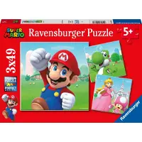 Ravensburger Puslespill - 3x49 Brikker - Super Mario - - OneSize - Puslespill