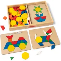 Toys Wooden Pattern Blocks and Boards