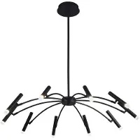 VIOKEF LED-hengelampe Secret, svart, Ø 80 cm, metall, 10 lyskilder.