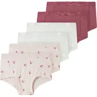 Name it Hipsters - NkfHipster - 6-pack - Mauve Morgen/Cherry/Ros - - 5 år (110) - Hipsters