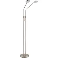 Globo LED-gulvlampe Silvio, 2 lyskilder, nikkel, CCT, dimbar
