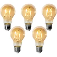 LUEDD Sett med 5 E27 dimbare LED-pærer A60 gull 3W 310 lm 2200K