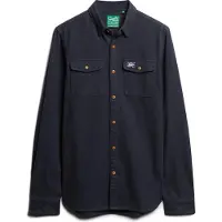 Superdry for man. M4010723A Flannel Work Shirt navy (S), Casual, Long sleeve, Organic Cotton, Sustainable