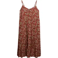 Superdry for woman. W8012030A Brown half-tiered dress (L), Casual, Viscose, Sleeveless / Straps