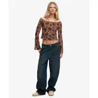 Superdry Flocked Mesh Langarmet T-skjorte