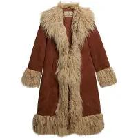 Superdry for woman. W5012136A Afghan brown coat (S), Casual, Polyester