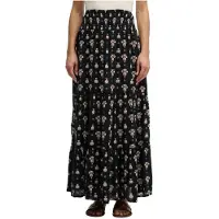 Superdry for woman. W7210394A Black floral-print skirt (S), Casual, Fabric