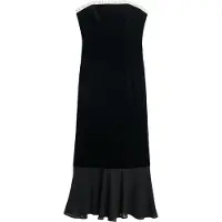 Superdry Lbd Velvet Strapless Ermeløs Lang Kjole