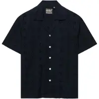 Superdry for woman. W4010551A Heritage Broderie navy shirt (XS), Casual, Short sleeve, Organic Cotton