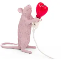 Seletti LED-dekobordlampe Mouse Lamp USB Valentine hvit