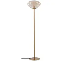 LINDBY Gulvlampe Lelia, rav, glass, metall, 150 cm