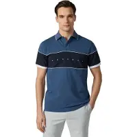 Hackett London for man. HM5600192 Men's Multi Blue Polo Shirt (XL), Casual, Cotton, Short sleeve
