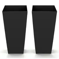Vevor høye plantekasser sett med 2, 665 mm store utendørs koniske plantekasser for utendørs inneplanter, veranda plast moderne blomsterpotter med hjul, innerpotte og dreneringshull for terrasse, hage,